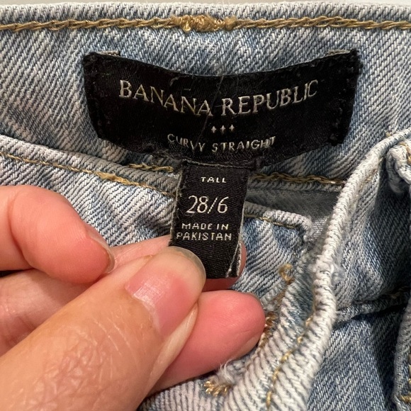 Banana Republic High Rise Light Wash Curvy Straight Leg Jeans Size 28 - Picture 8 of 11